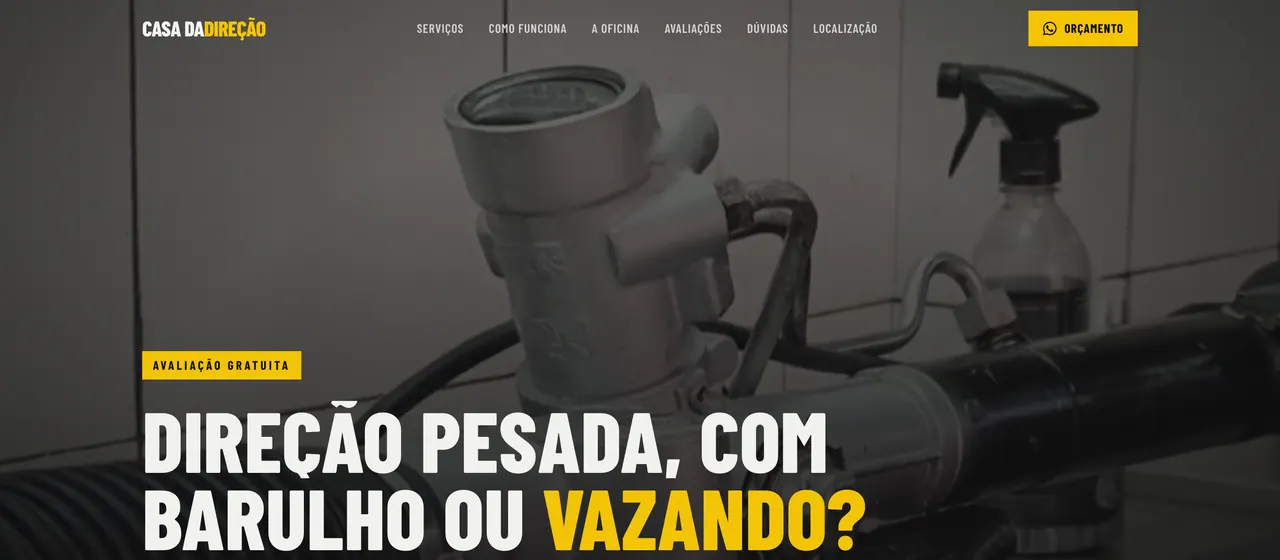 Casa da Direção: abertura do site no desktop