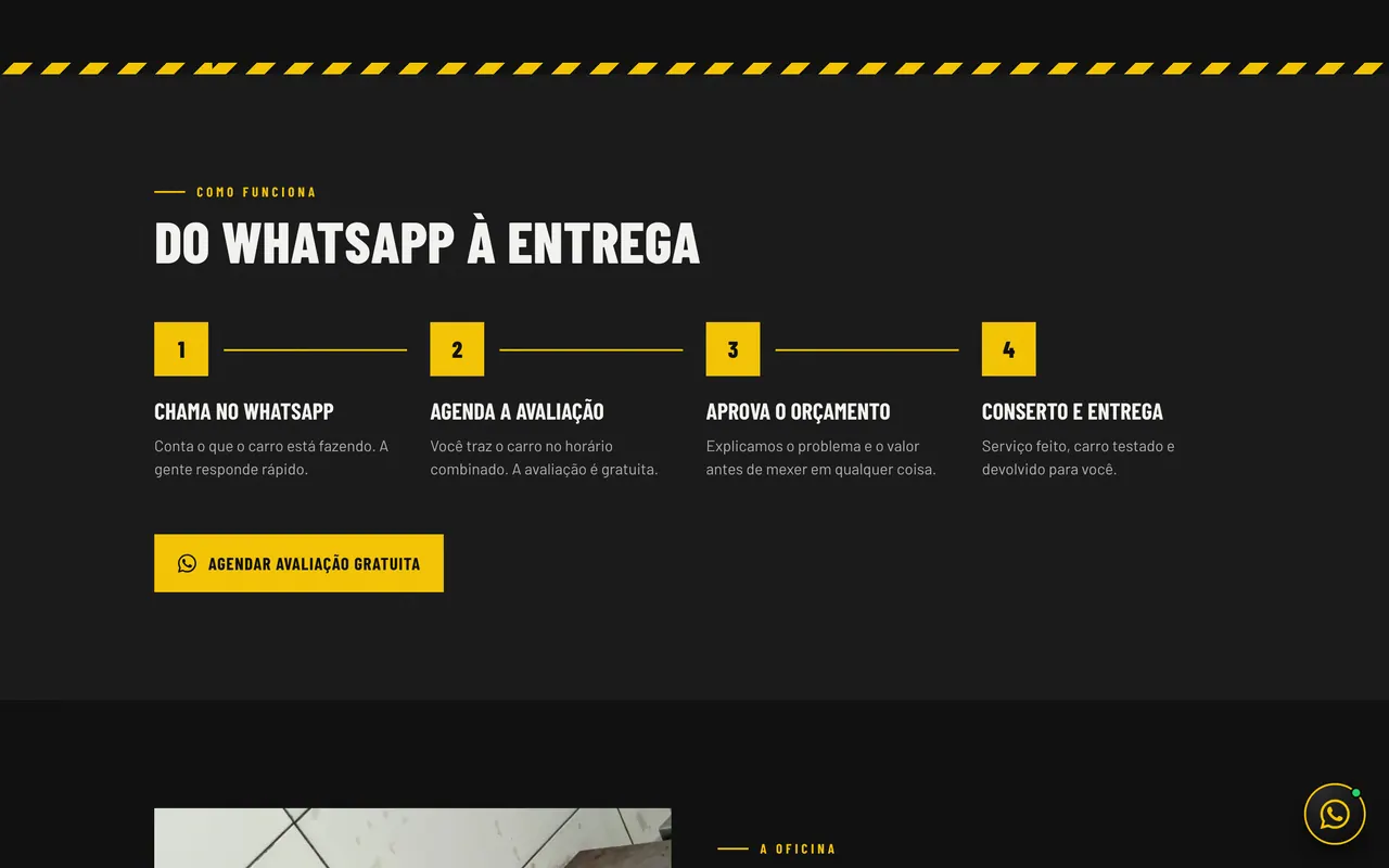 Casa da Direção: seção como funciona do site no desktop