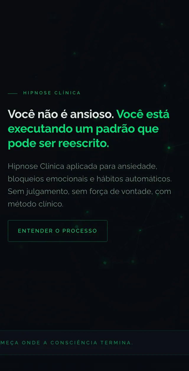 José Luís Hipnose Clínica: tela inicial do site no celular